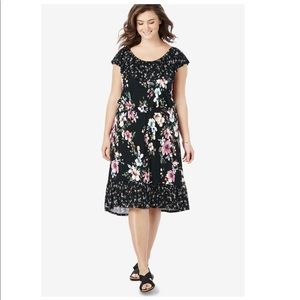 Chelsea Floral Print Ruffle Flounce Midi Dress